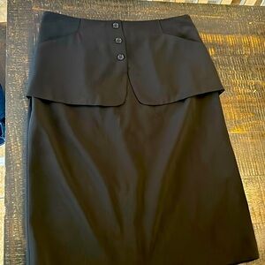 J Peterman brand pencil skirt black cute pleated
